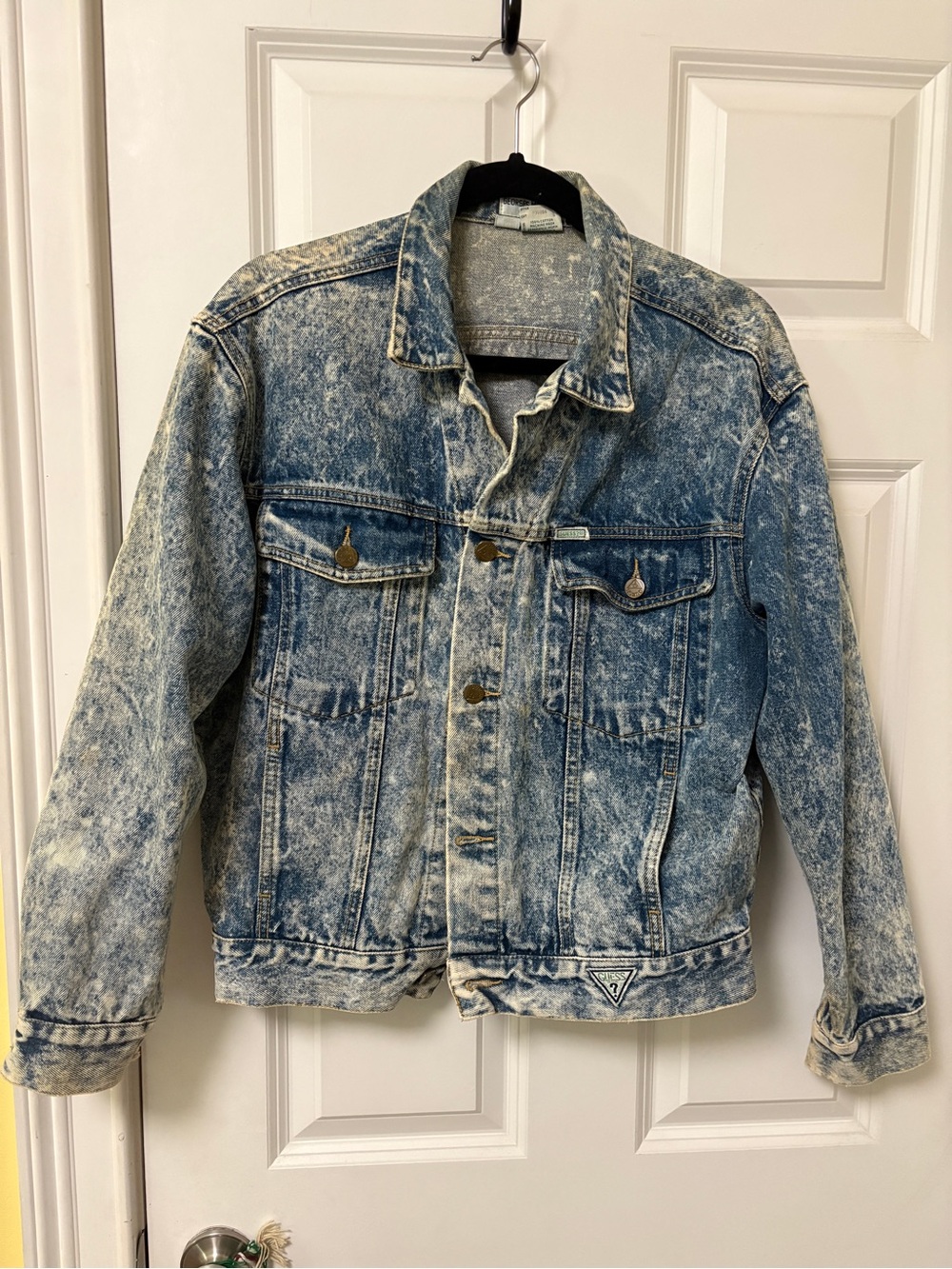 Guess by Marciano Faded Light Blue Acid-Wash Denim Jacket
